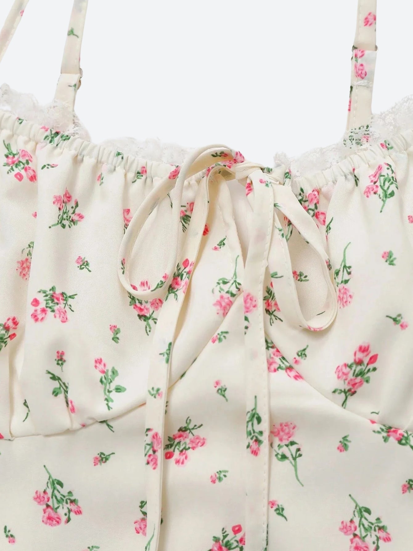 Clistos floral ruched mini dress with spaghetti straps - View 7 | Clistos
