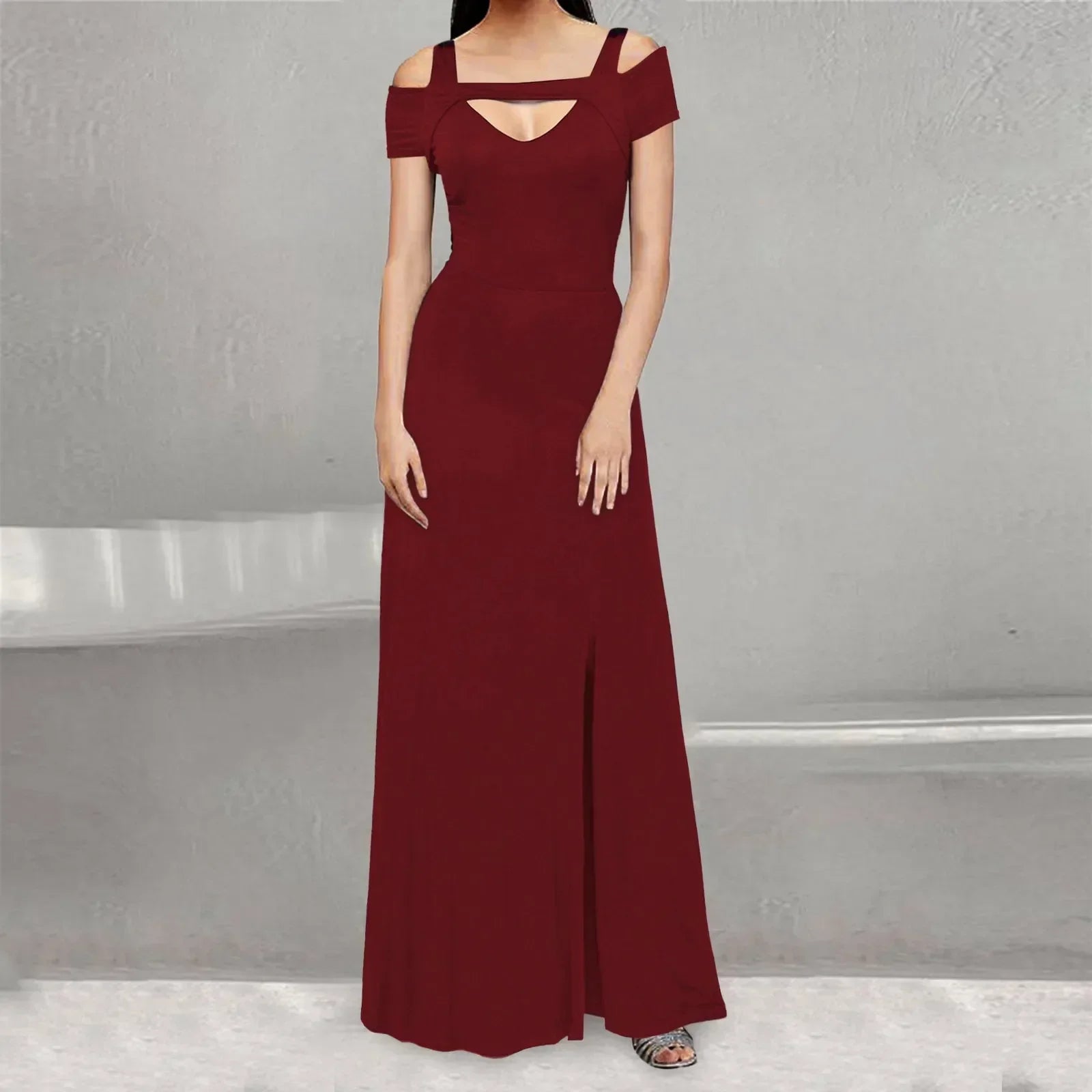Clistos cold shoulder cut out V-neck short sleeve cocktail dress - View 7 | Clistos