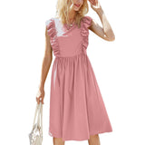 Ruffle Pleated Slim Fit Office Dress - View 9 | Clistos