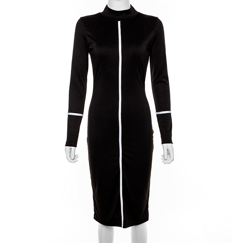 black midi dress on a mannequin