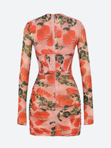 Ruched Halter Neck Floral Corset Mini Dress - View 6 | Clistos