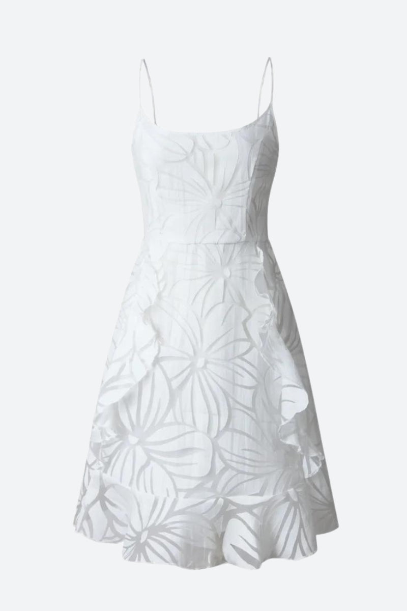 white floral mini dress front view