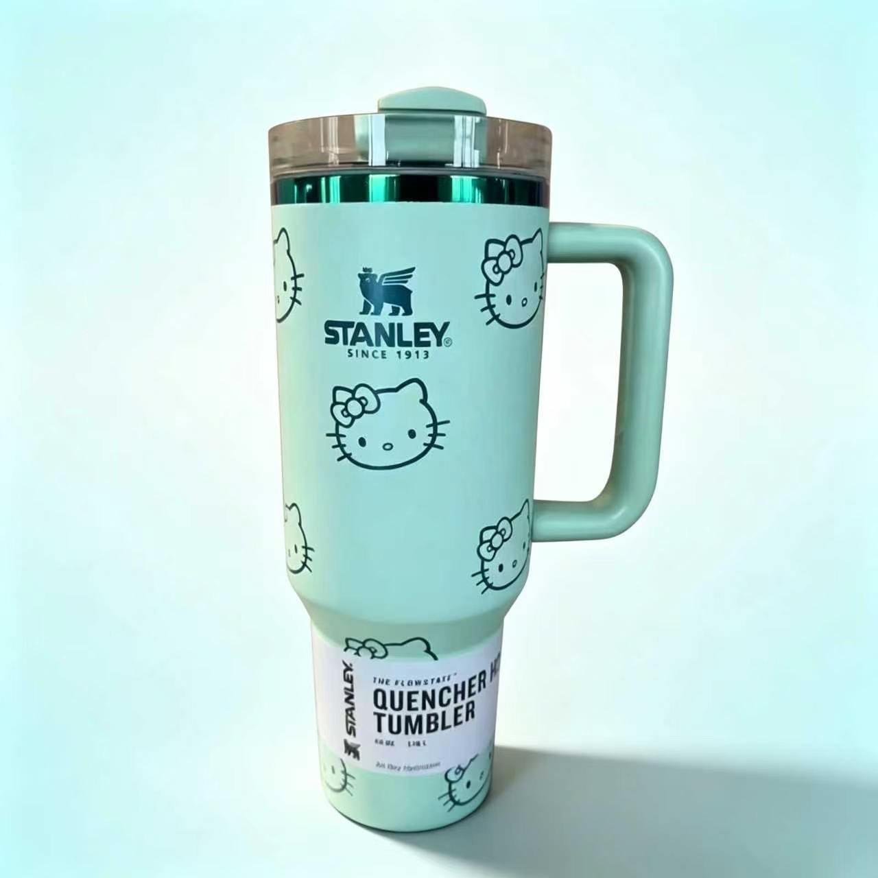 Stanley Hello Kitty 40 oz insulated tumbler with handle in pastel pink - View 2 | Clistos