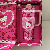 Stanley Sweetheart Tumbler 40oz Hello Kitty inspired pink leopard print with matching gift box - View 5 | Clistos