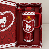 Stanley Sweetheart Tumbler 40oz Hello Kitty inspired pink leopard print with matching gift box - View 4 | Clistos