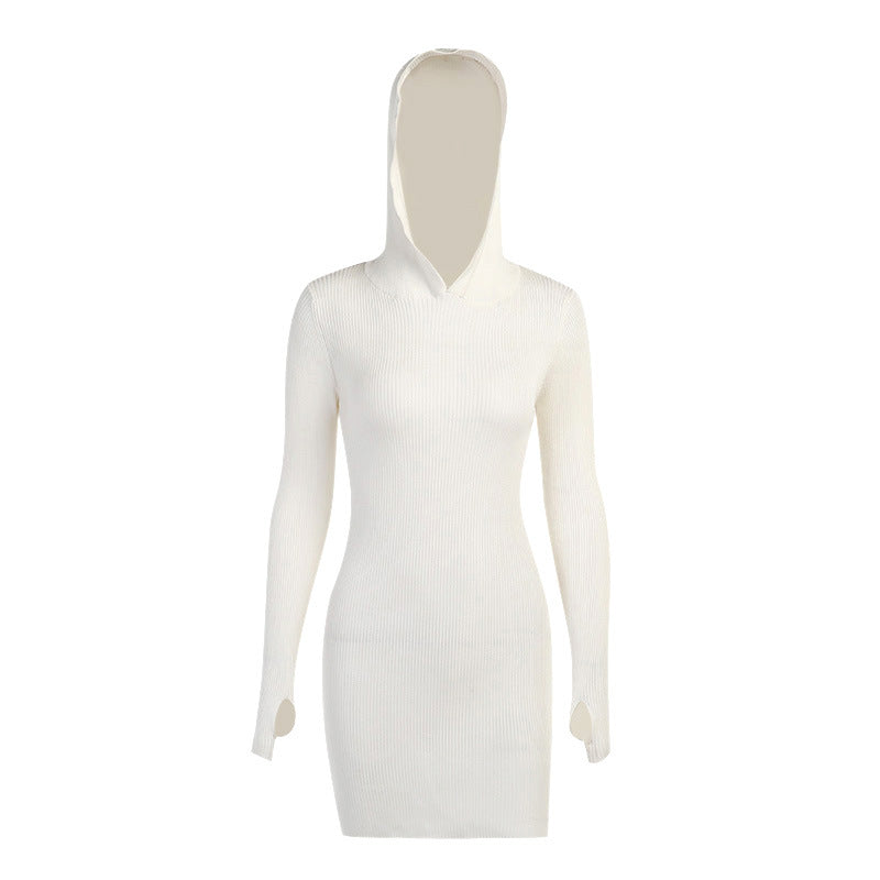 Clistos Ribbed Knit Hooded Mini Dress - View 8 | Clistos