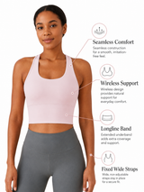 SculptFlex Seamless Longline Sports Bra for Women