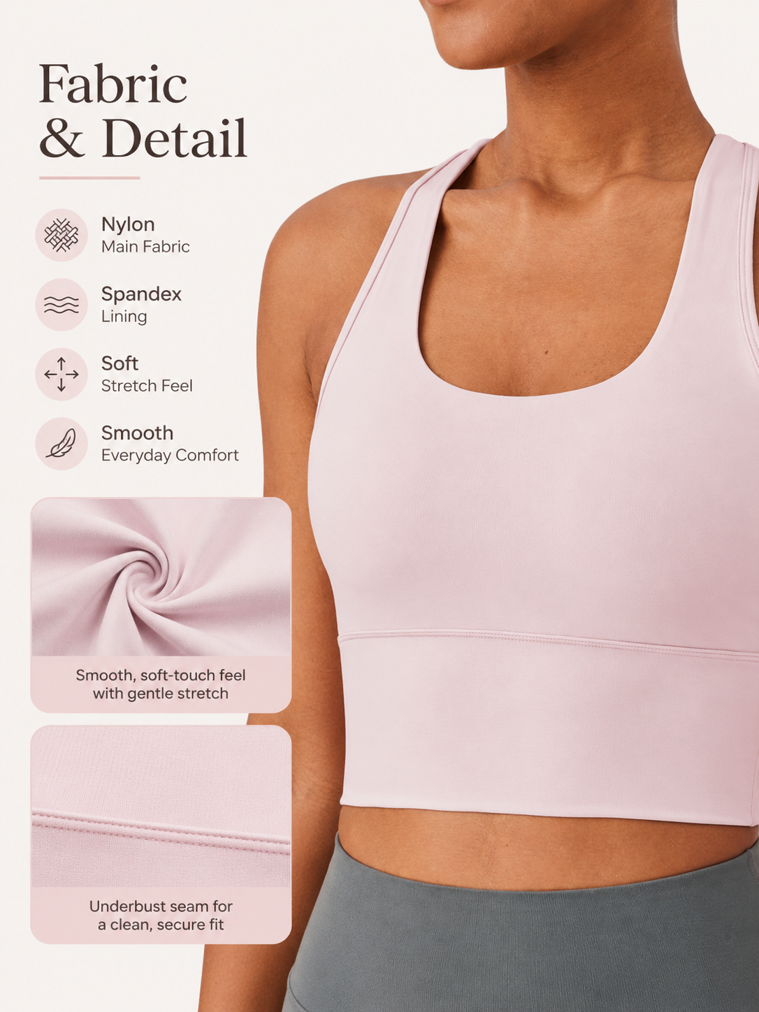 SculptFlex Seamless Longline Sports Bra for Women