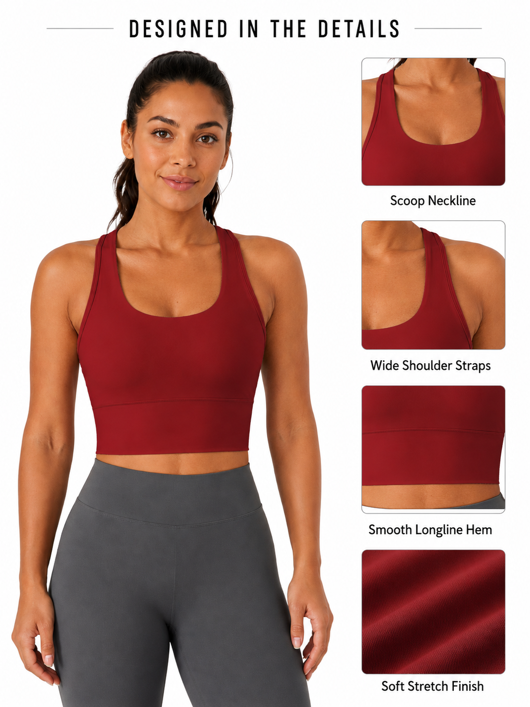 SculptFlex Seamless Longline Sports Bra for Women