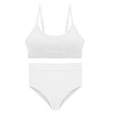 white ribbed bra and high-waisted underwear set