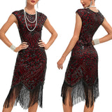 Sequined Flapper Midi Dress with Tassel Hem - View 9 | Clistos