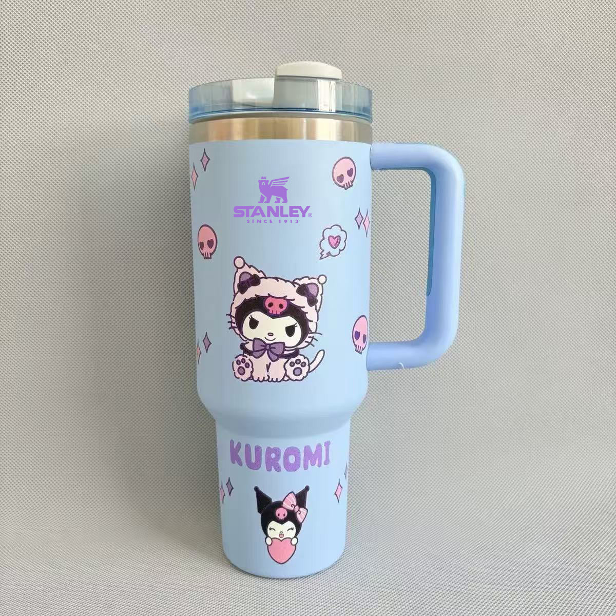 Stanley Kuromi 40 oz insulated tumbler with handle and straw - View 3 | Clistos