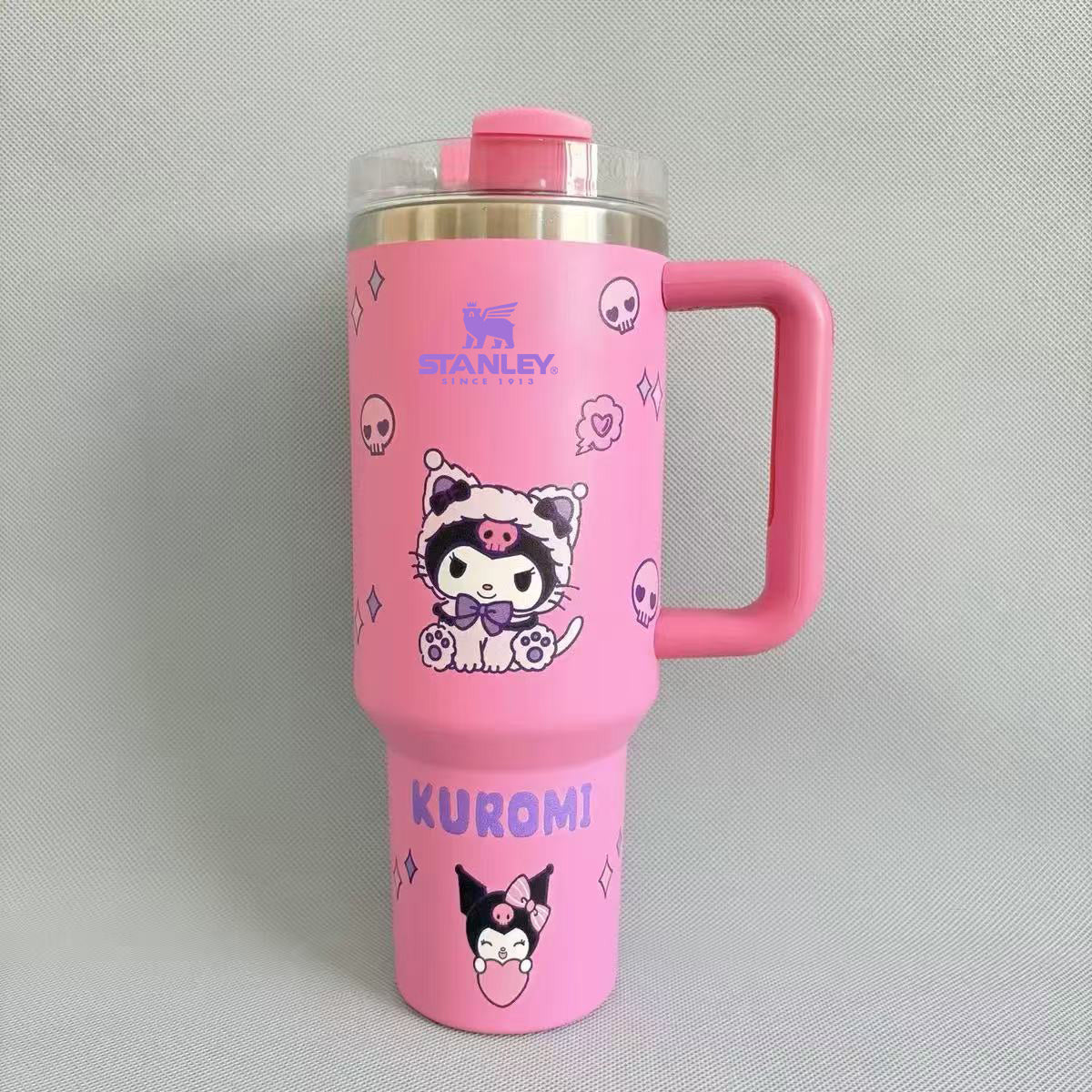 Stanley Kuromi 40 oz insulated tumbler with handle and straw - View 4 | Clistos
