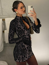Clistos Lace Cut Out Mini Dress - View 8 | Clistos