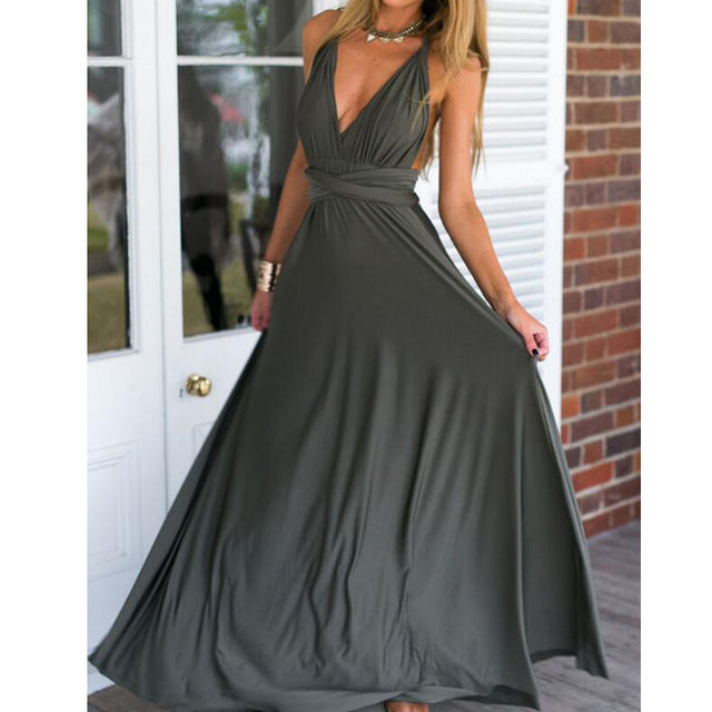 Clistos convertible satin maxi dress - View 6 | Clistos