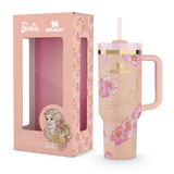 Stanley Barbie collaboration tumbler and packaging