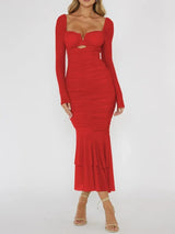 Clistos mesh ruched bodycon midi dress - View 6 | Clistos