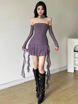 Strapless Ruffled Mini Dress - View 6 | Clistos