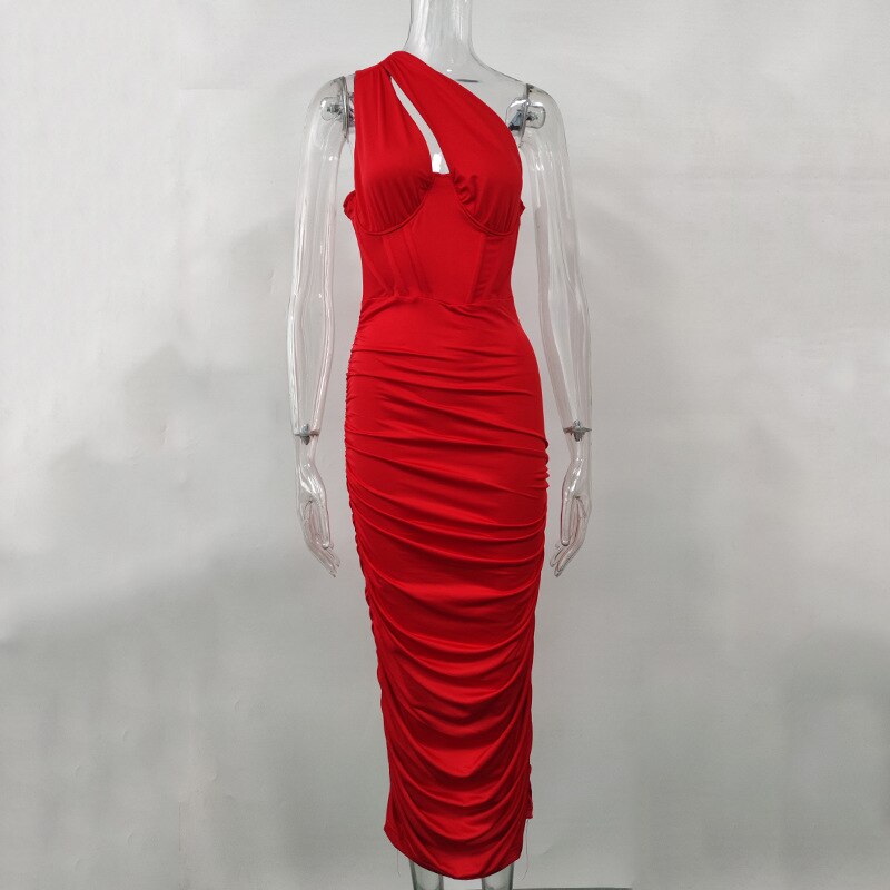 Clistos Cutout One Shoulder Bodycon Midi Dress - View 8 | Clistos