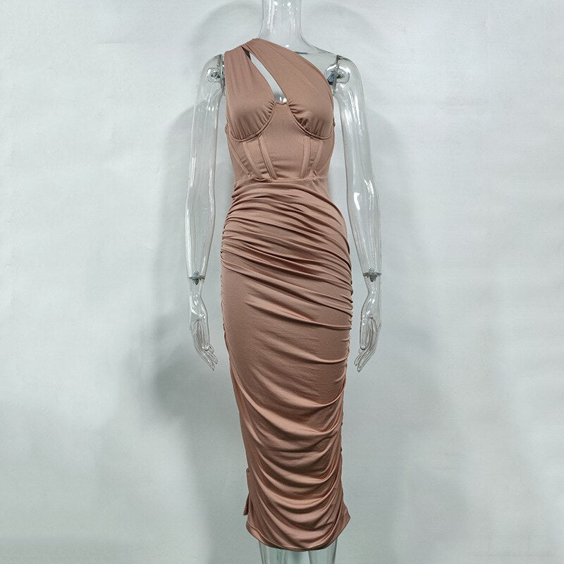 Clistos Cutout One Shoulder Bodycon Midi Dress - View 6 | Clistos