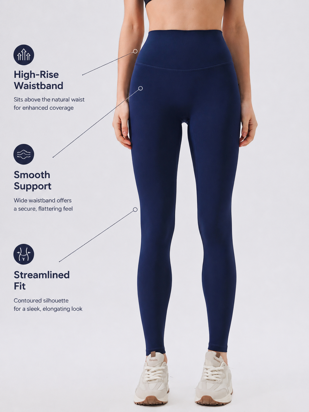 SculptFlex Brushed Navy Yoga Leggings for Women