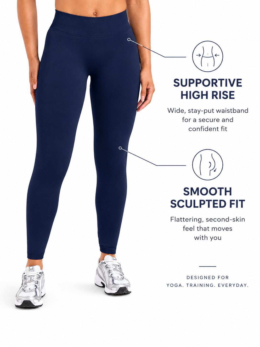 SculptFlex Core High Waisted Yoga Leggings for Women