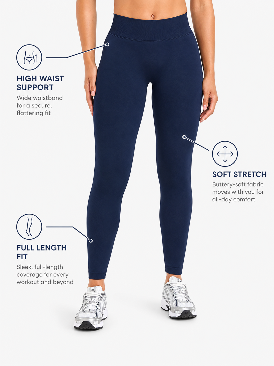 SculptFlex Core High Waisted Yoga Leggings for Women