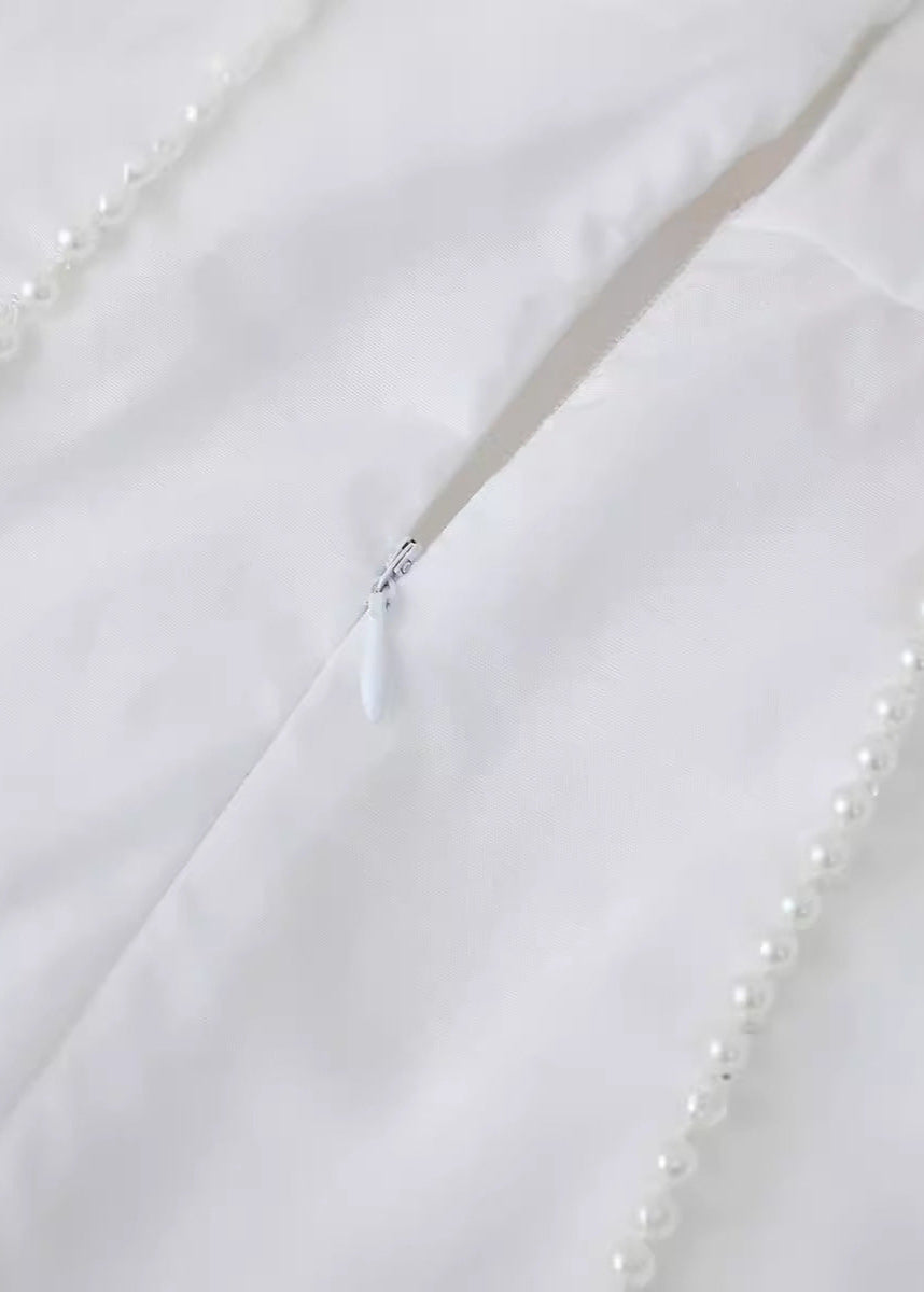 Rosalie Halter Neck Mini Dress with Pearl Details - View 8 | Clistos