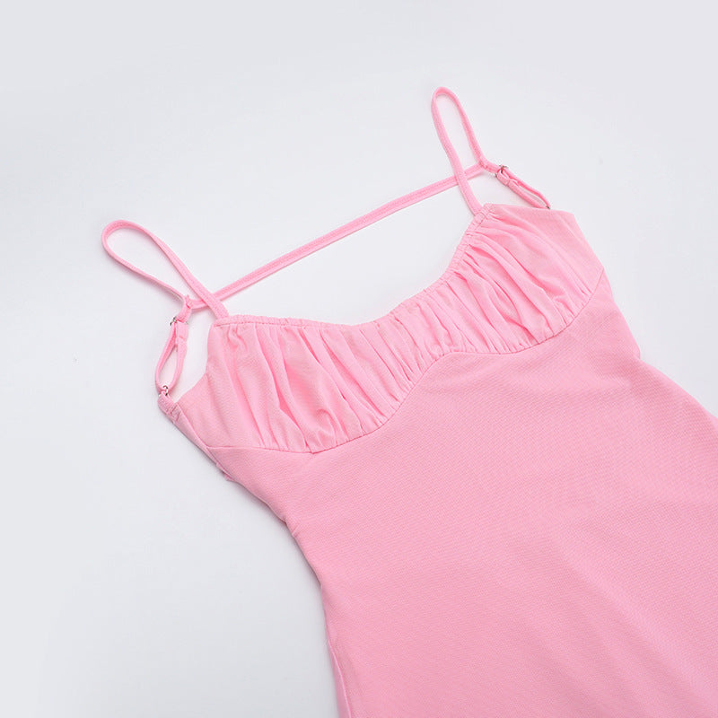 Backless Ruched Midi Slip Dress - View 8 | Clistos
