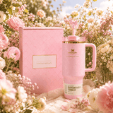Stanley x LoveShackFancy Pink Bow 40oz Insulated Tumbler Gift Set with matching pink gift box and bow straw topper - View 7 | Clistos