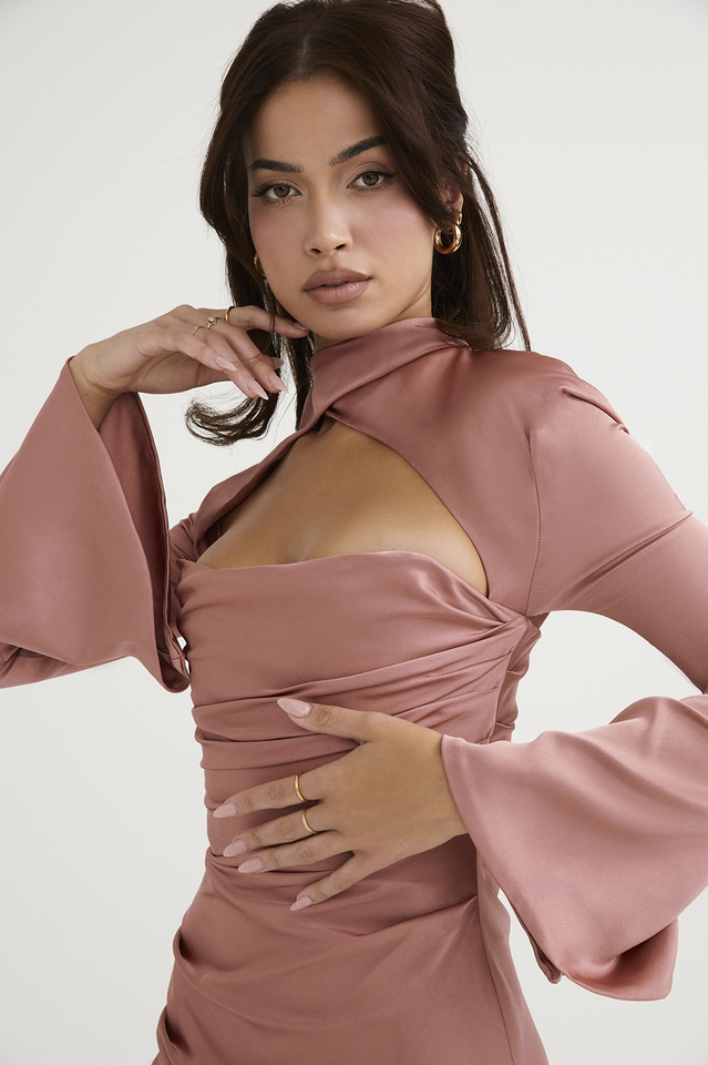 Clistos Toira Ruched Halter Mini Dress - View 19 | Clistos