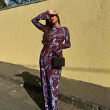 Elegant bell sleeve floral print maxi dress - View 10 | Clistos