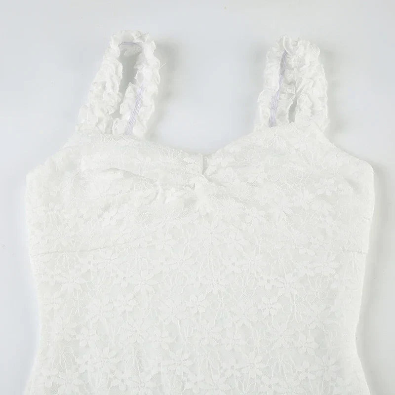 Off-shoulder white lace fishtail maxi dress - View 6 | Clistos