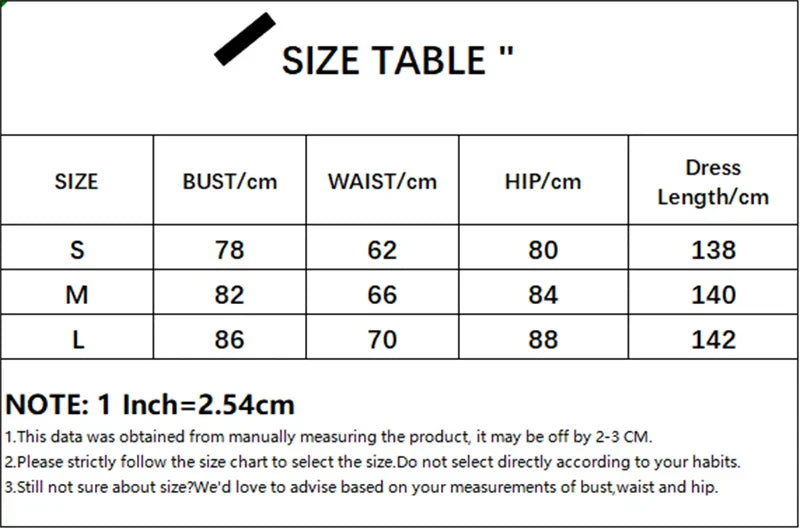 size chart for a white lace dress