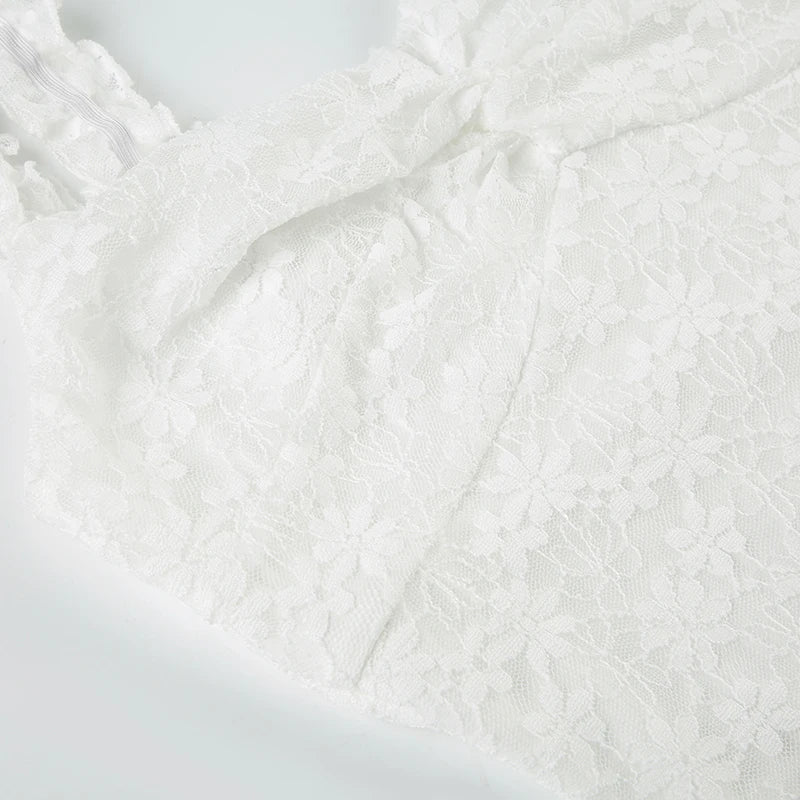 Off-shoulder white lace fishtail maxi dress - View 9 | Clistos