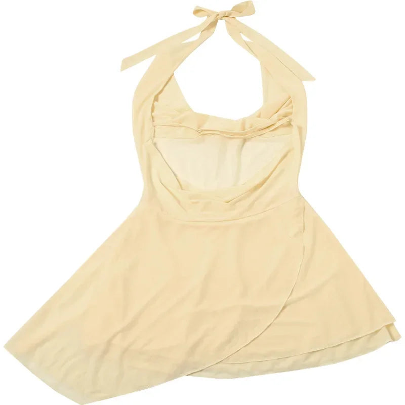 Clistos women's halter V-neck ruffled backless mini dress - View 11 | Clistos