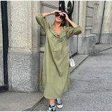 Lace Up Maxi Dress with Side Slits - View 9 | Clistos