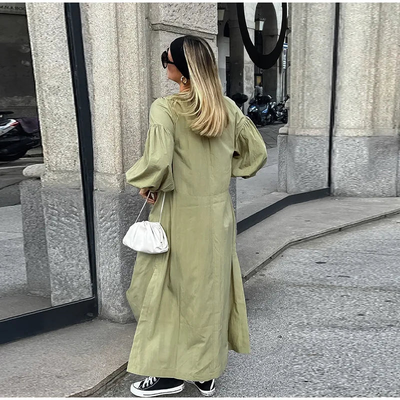 Lace Up Maxi Dress with Side Slits - View 11 | Clistos
