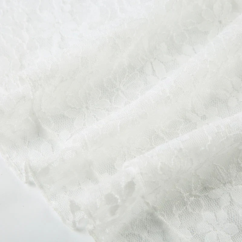 Off-shoulder white lace fishtail maxi dress - View 13 | Clistos