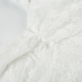 Off-shoulder white lace fishtail maxi dress - View 8 | Clistos