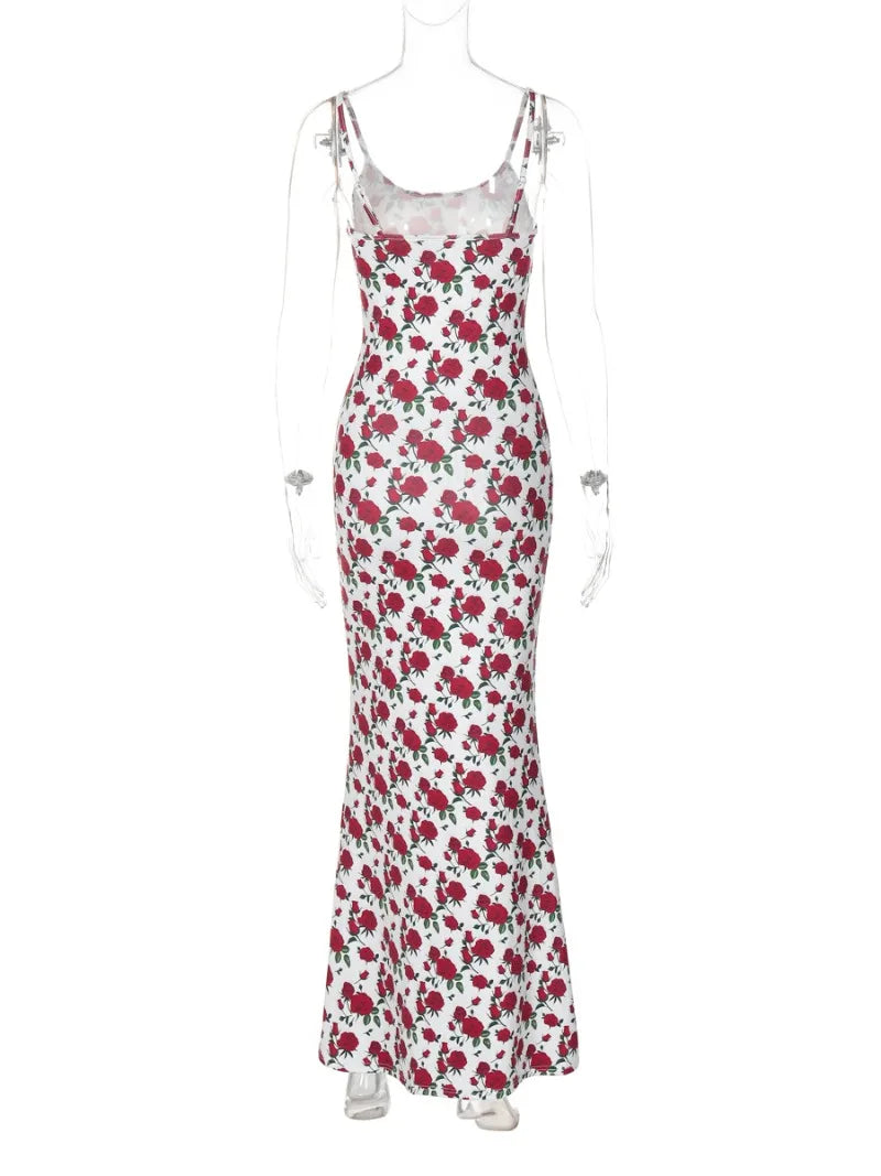 Floral Maxi Bodycon Dress - View 6 | Clistos