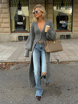 Ribbed knit maxi cardigan dress - View 7 | Clistos