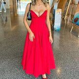 Elegant V-neck satin party gown with sweetheart neckline and corset bodice - View 9 | Clistos