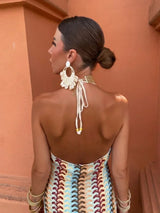 Clistos Mya Halter Open Back Crochet Maxi Dress - View 6 | Clistos
