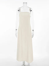 beige slip dress on a mannequin