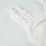 Off-shoulder white lace fishtail maxi dress - View 7 | Clistos