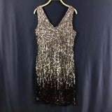 Sequin V-neck sleeveless party dress - View 12 | Clistos