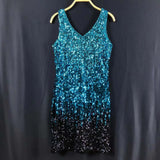 Sequin V-neck sleeveless party dress - View 7 | Clistos