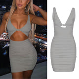 Sleeveless cutout bodycon mini dress - View 6 | Clistos