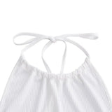 Elegant white halter backless bodycon mini dress - View 6 | Clistos